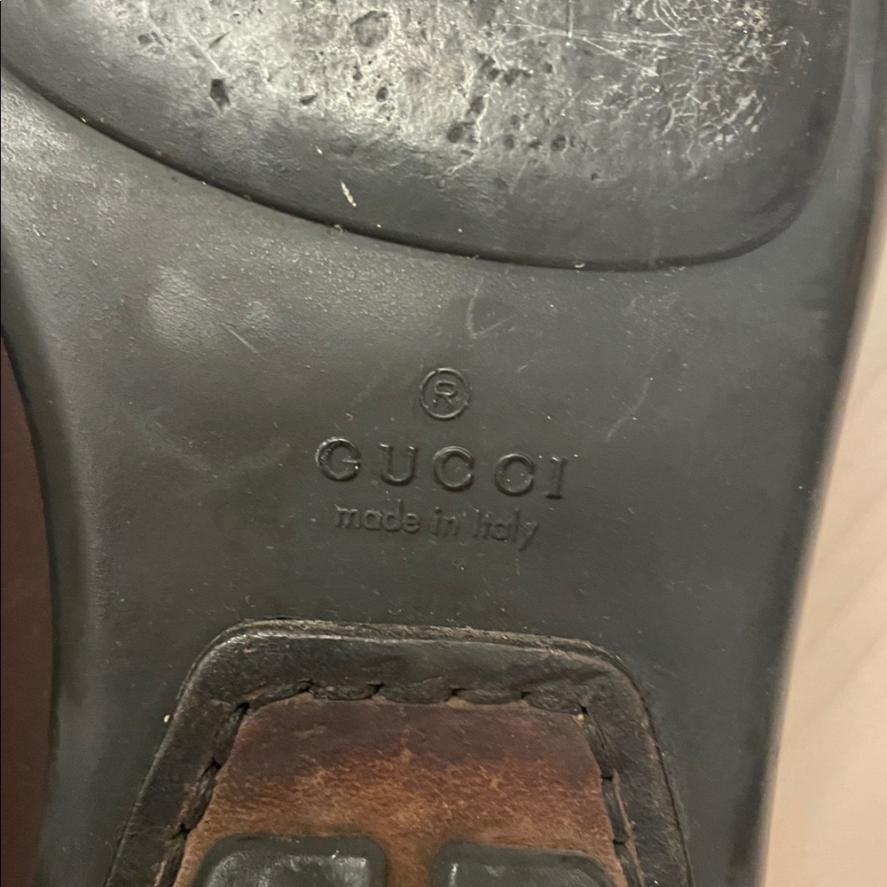 Gucci Brown Leather Horsebit Loafers with Gold Hardware - Picture 9 of 10